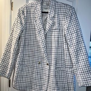 Abercrombie & Fitch Black and White Checkered Blazer